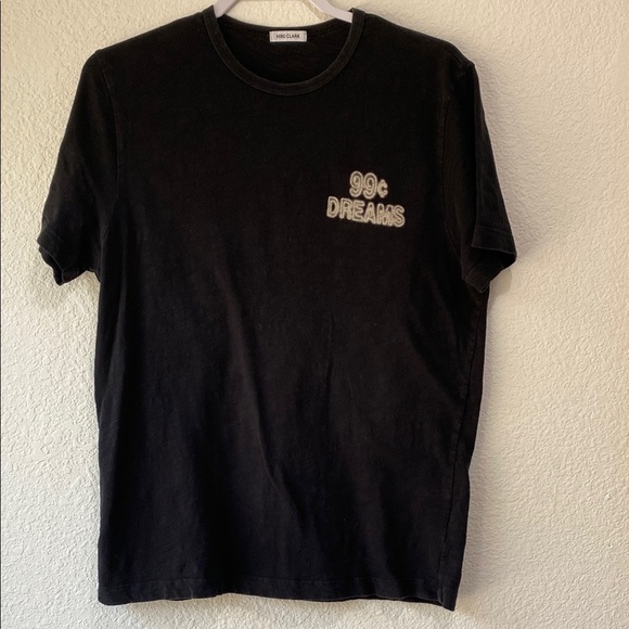 Hiro Clark 99 Cent Dreams Black Graphic Short Sleeve Crewneck Cotton T Shirt M - Picture 2 of 7